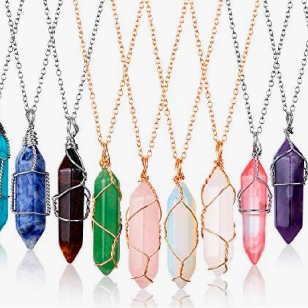 Multicolor Crystal Pendant Necklace Set
